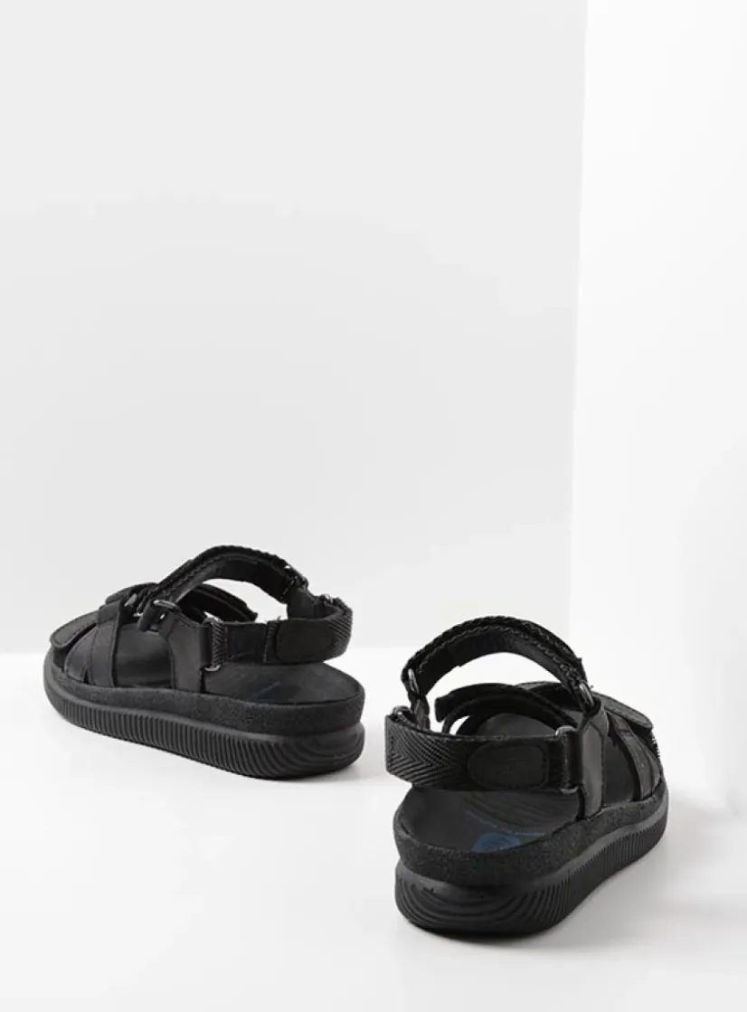 Wolky Action Lady - zwart gevet leer<DAMES Sandalen
