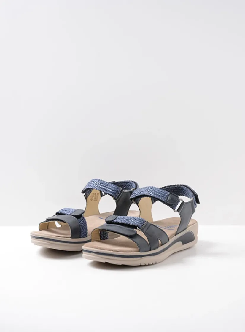 Wolky Acula - blauw leer<DAMES Sandalen