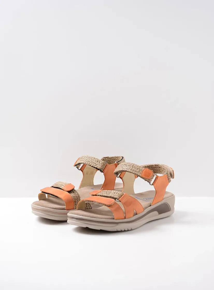 Wolky Acula - oranje leer<DAMES Sandalen