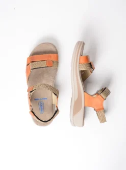 Wolky Acula - oranje leer<DAMES Sandalen