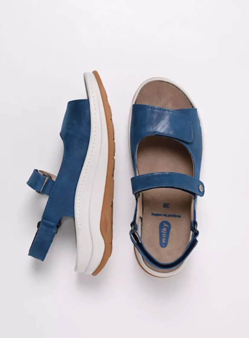 Wolky Adura - blauw effectleer<DAMES Sandalen
