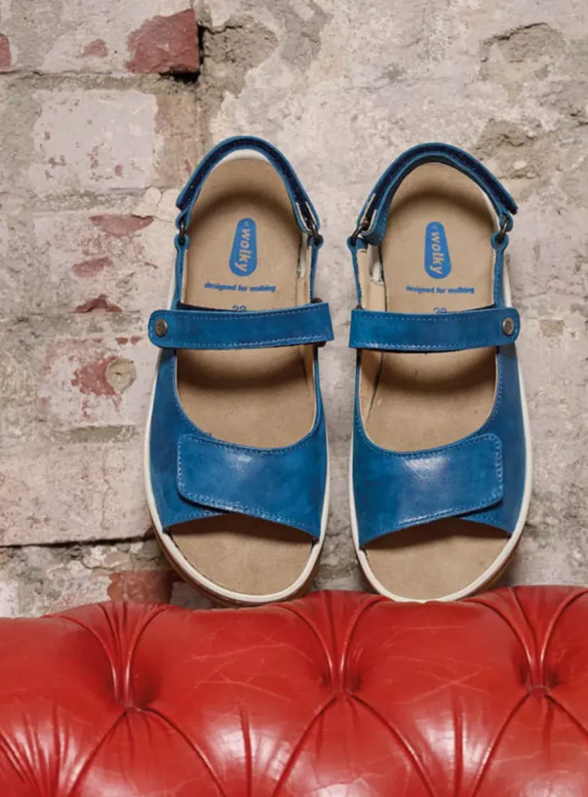 Wolky Adura - blauw effectleer<DAMES Sandalen