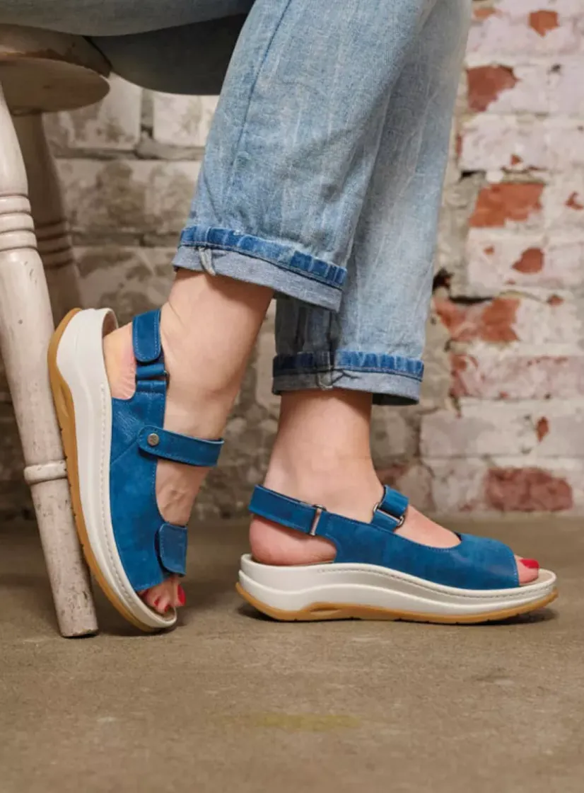 Wolky Adura - blauw effectleer<DAMES Sandalen