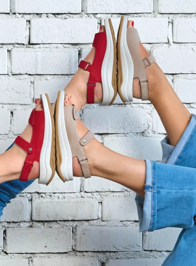 Wolky Adura - rood nubuck<DAMES Sandalen