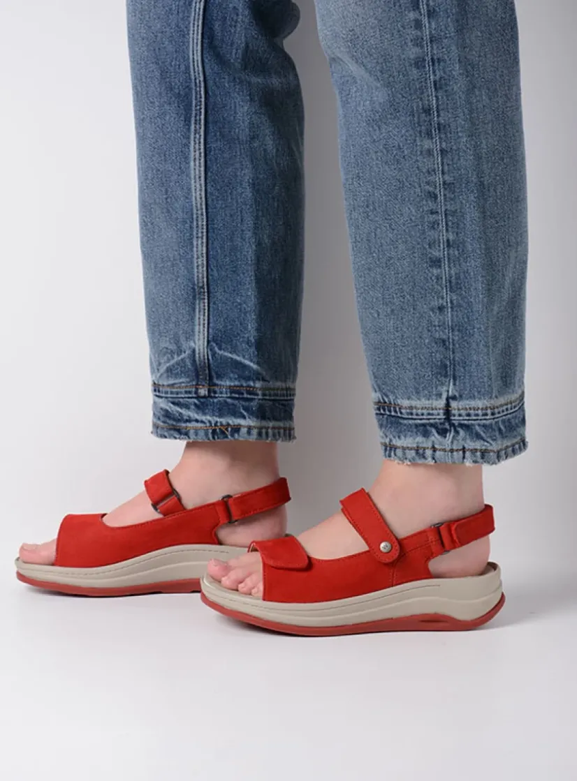 Wolky Adura - rood nubuck<DAMES Sandalen