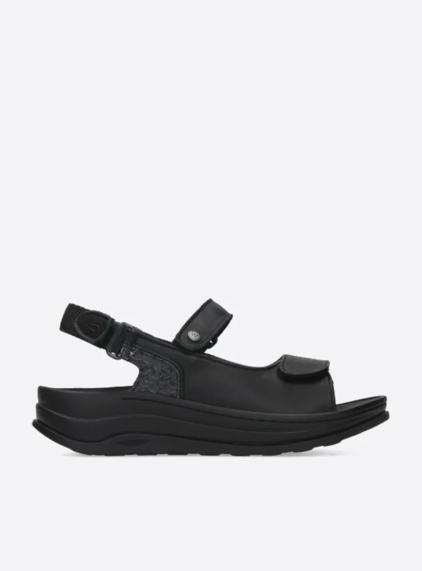 Wolky Adura - zwart leer<DAMES Sandalen