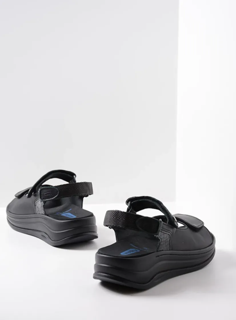 Wolky Adura - zwart leer<DAMES Sandalen