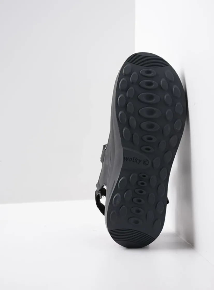 Wolky Adura - zwart leer<DAMES Sandalen