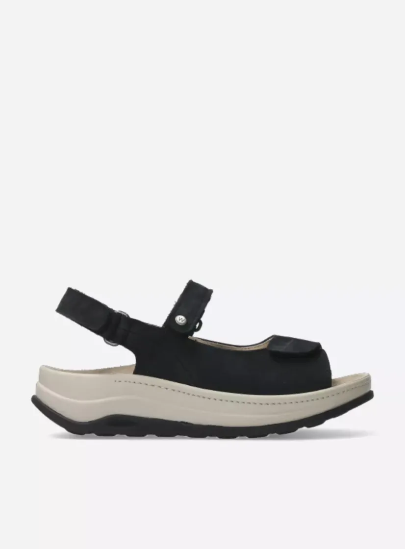 Wolky Adura - zwart nubuck<DAMES Sandalen