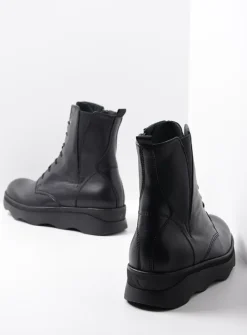 Wolky Akita HV - zwart leer<DAMES Veterlaarzen|Herfst/Winter
