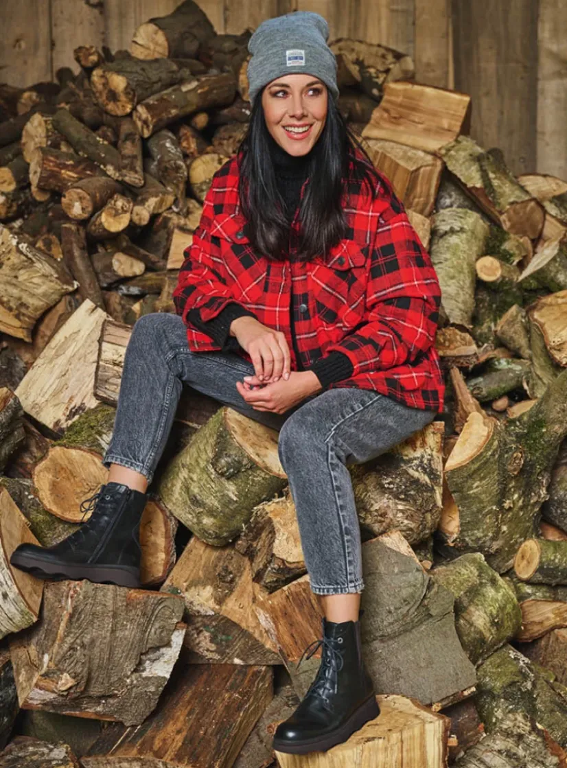 Wolky Akita HV - zwart leer<DAMES Veterlaarzen|Herfst/Winter