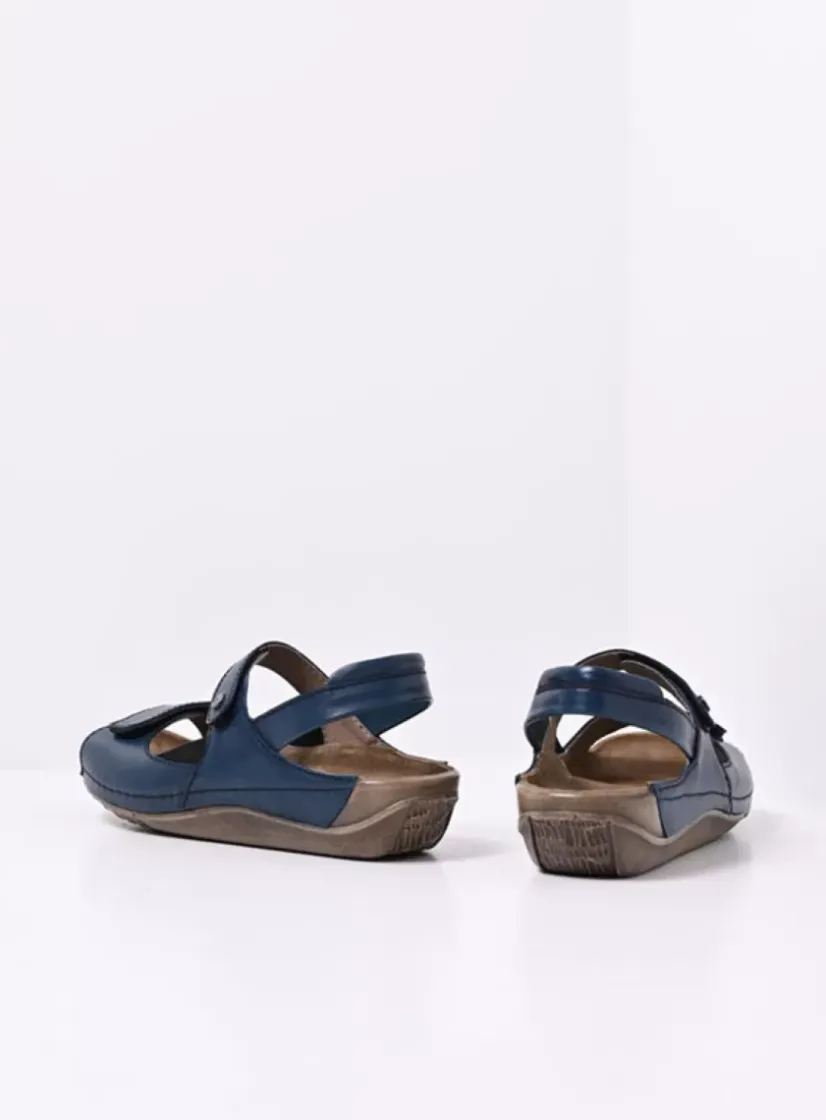 Wolky Alberta - denim leer<DAMES Sandalen