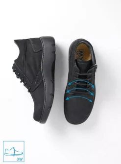 Wolky Annemarie XW - zwart nubuck<DAMES Wandelschoenen|Hoge Veterschoenen