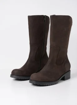 Wolky Ansina F2F - bruin nubuck<DAMES Halfhoge Laarzen|Herfst/Winter