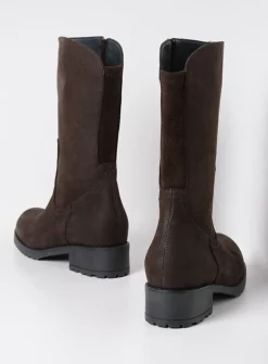 Wolky Ansina F2F - bruin nubuck<DAMES Halfhoge Laarzen|Herfst/Winter