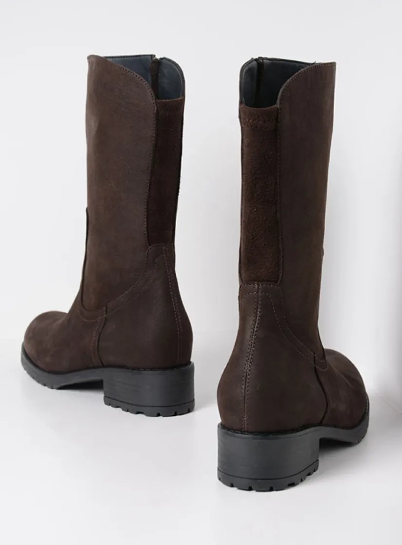 Wolky Ansina F2F - bruin nubuck<DAMES Halfhoge Laarzen|Herfst/Winter