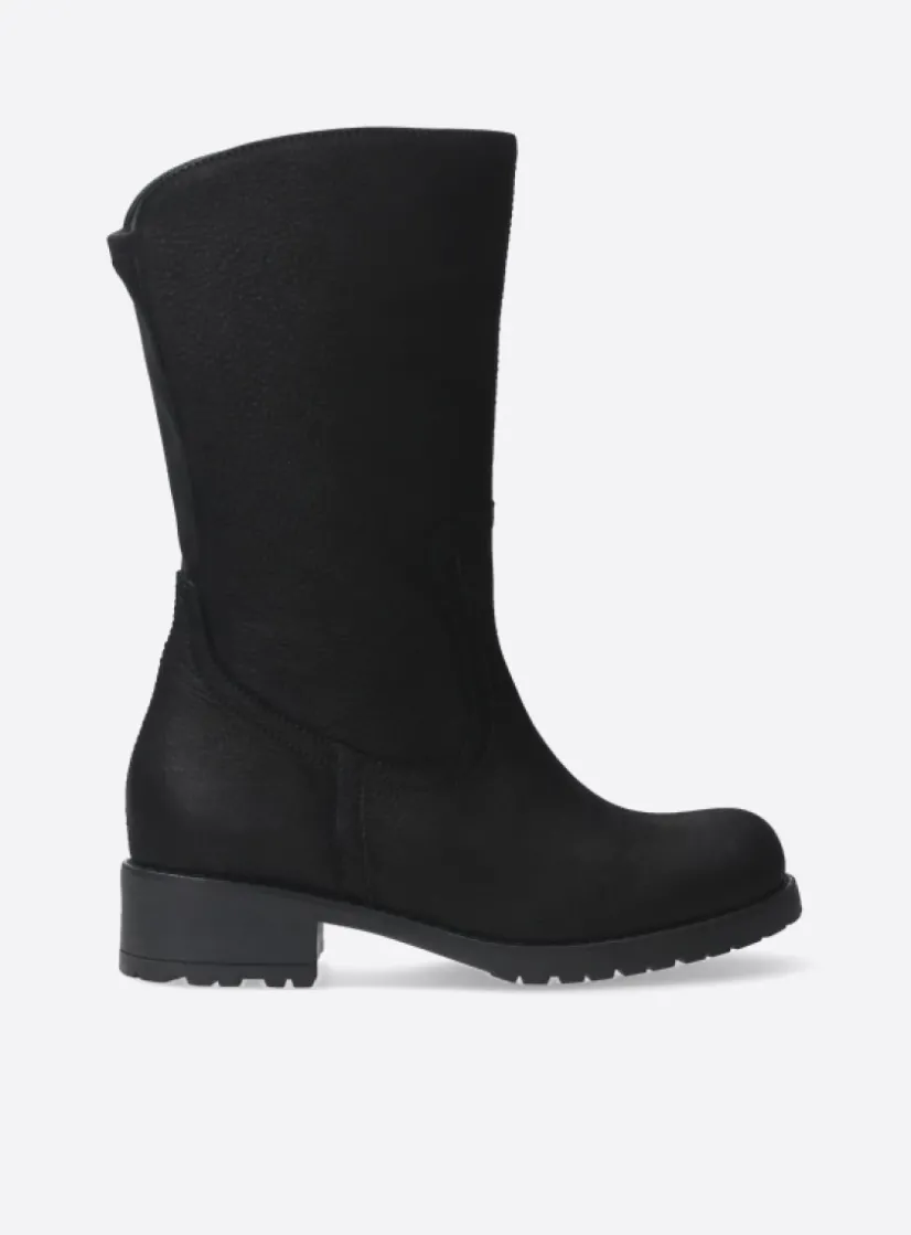 Wolky Ansina F2F - zwart nubuck<DAMES Halfhoge Laarzen|Herfst/Winter