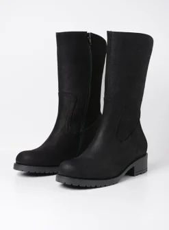 Wolky Ansina F2F - zwart nubuck<DAMES Halfhoge Laarzen|Herfst/Winter