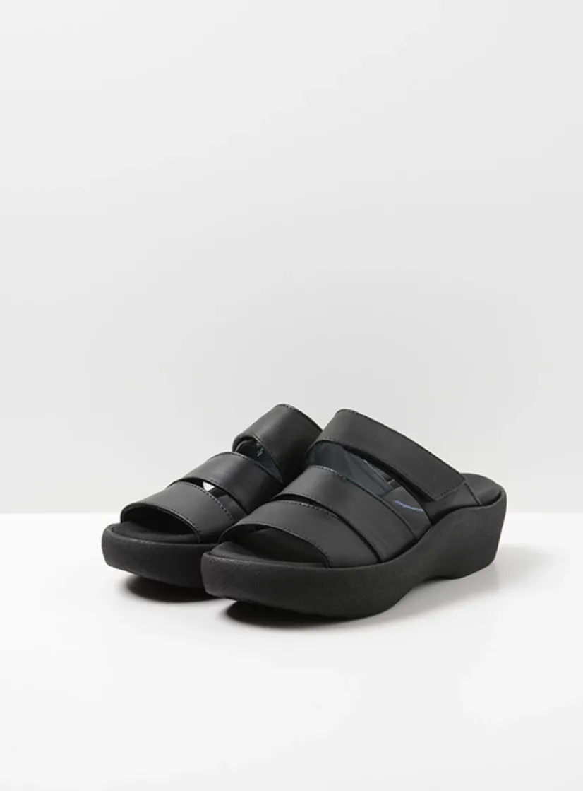 Wolky Aporia - zwart leer<DAMES Slippers