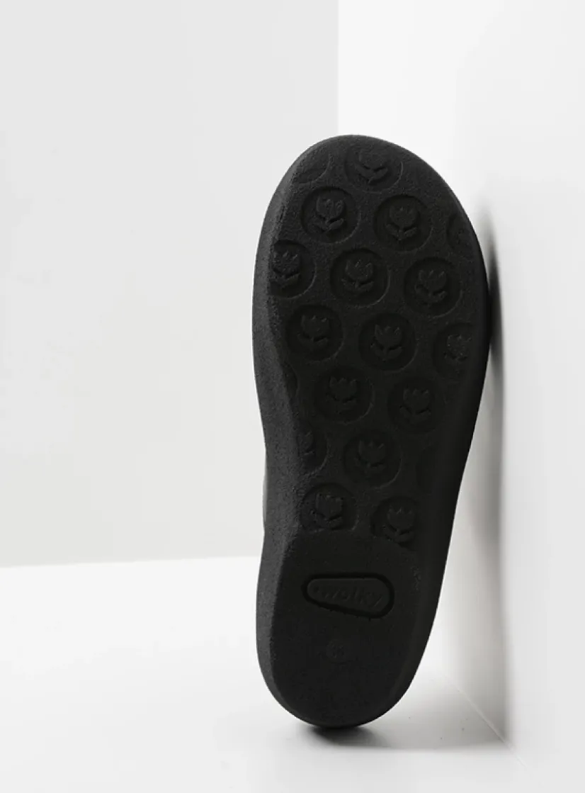 Wolky Aporia - zwart leer<DAMES Slippers