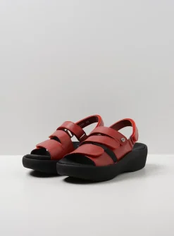 Wolky Avalon - rood leer<DAMES Sandalen