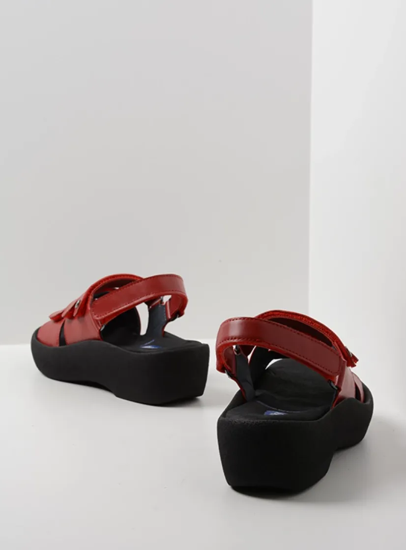 Wolky Avalon - rood leer<DAMES Sandalen