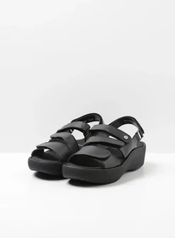 Wolky Avalon - zwart leer<DAMES Sandalen