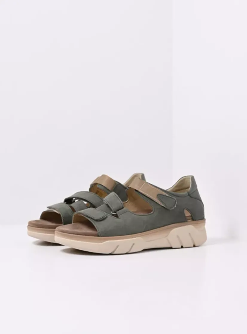Wolky Blaze - saliegroen nubuck<DAMES Sandalen