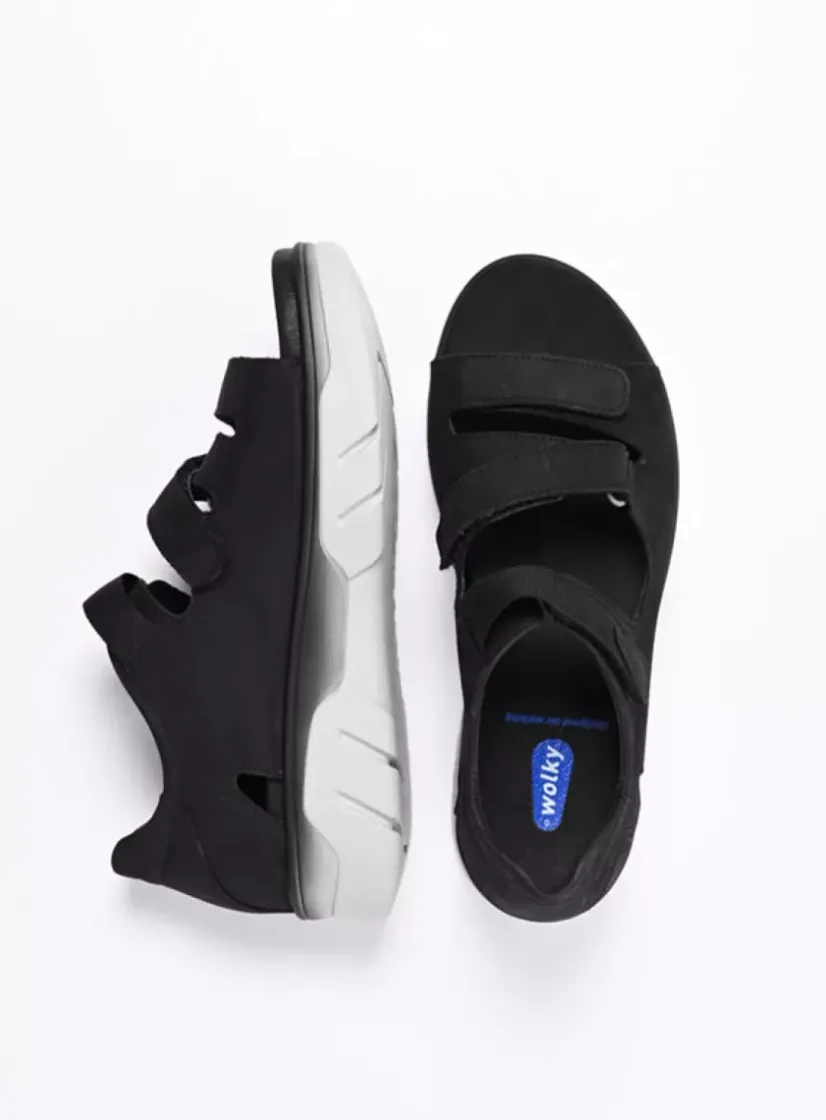 Wolky Blaze - zwart nubuck<DAMES Sandalen