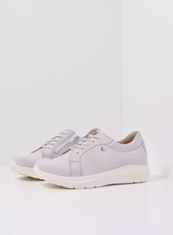 Wolky Blitz - wit effectleer<DAMES Lage Veterschoenen|Sneakers