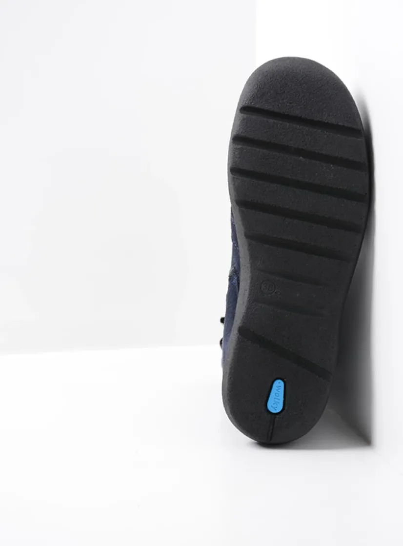 Wolky Bluff - blauw suede<DAMES Hoge Veterschoenen|Veterlaarzen