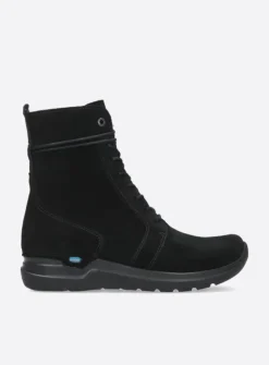 Wolky Bluff HV - zwart suede<DAMES Hoge Veterschoenen|Veterlaarzen