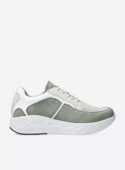 Wolky Bounce S2F - grijsgroen stretchleer<DAMES Wandelschoenen|Sneakers