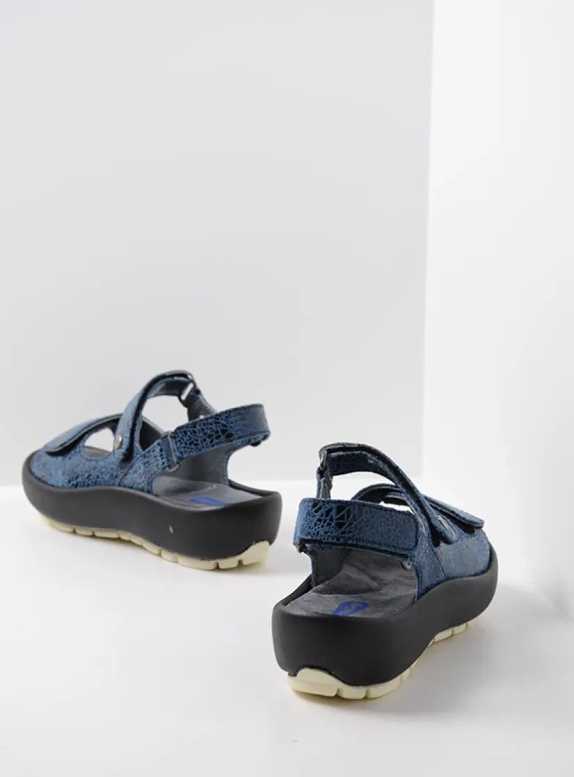 Wolky Brasilia - denim blauw leer<DAMES Sandalen
