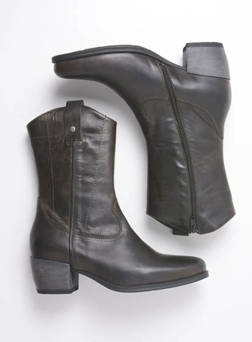 Wolky Caprock - cactus leer<DAMES Halfhoge Laarzen|Cowboylaarzen