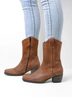 Wolky Caprock - cognac suede<DAMES Halfhoge Laarzen|Cowboylaarzen