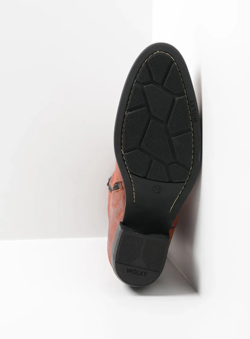 Wolky Caprock - terra suede<DAMES Halfhoge Laarzen|Cowboylaarzen
