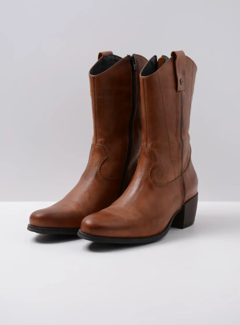 Wolky Caprock HV - cognac leer<DAMES Cowboylaarzen|Herfst/Winter