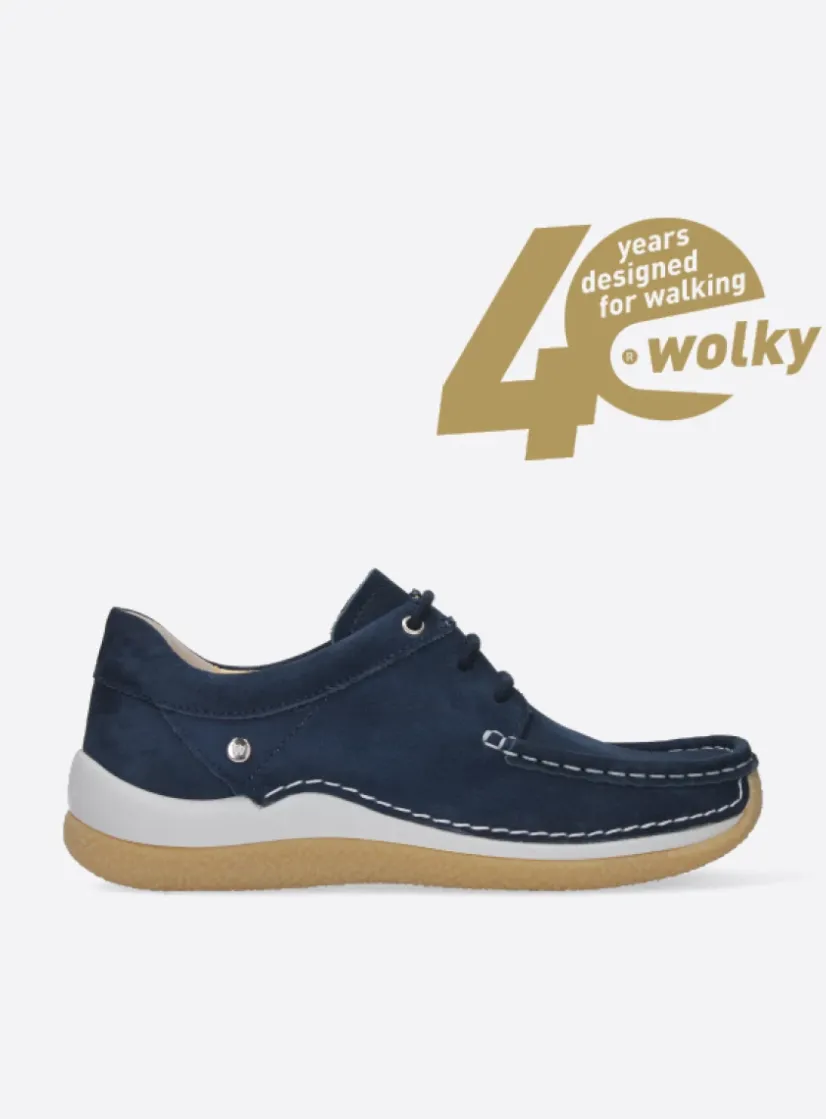 Wolky Celebration - denim nubuck<DAMES Lage Veterschoenen|Sneakers