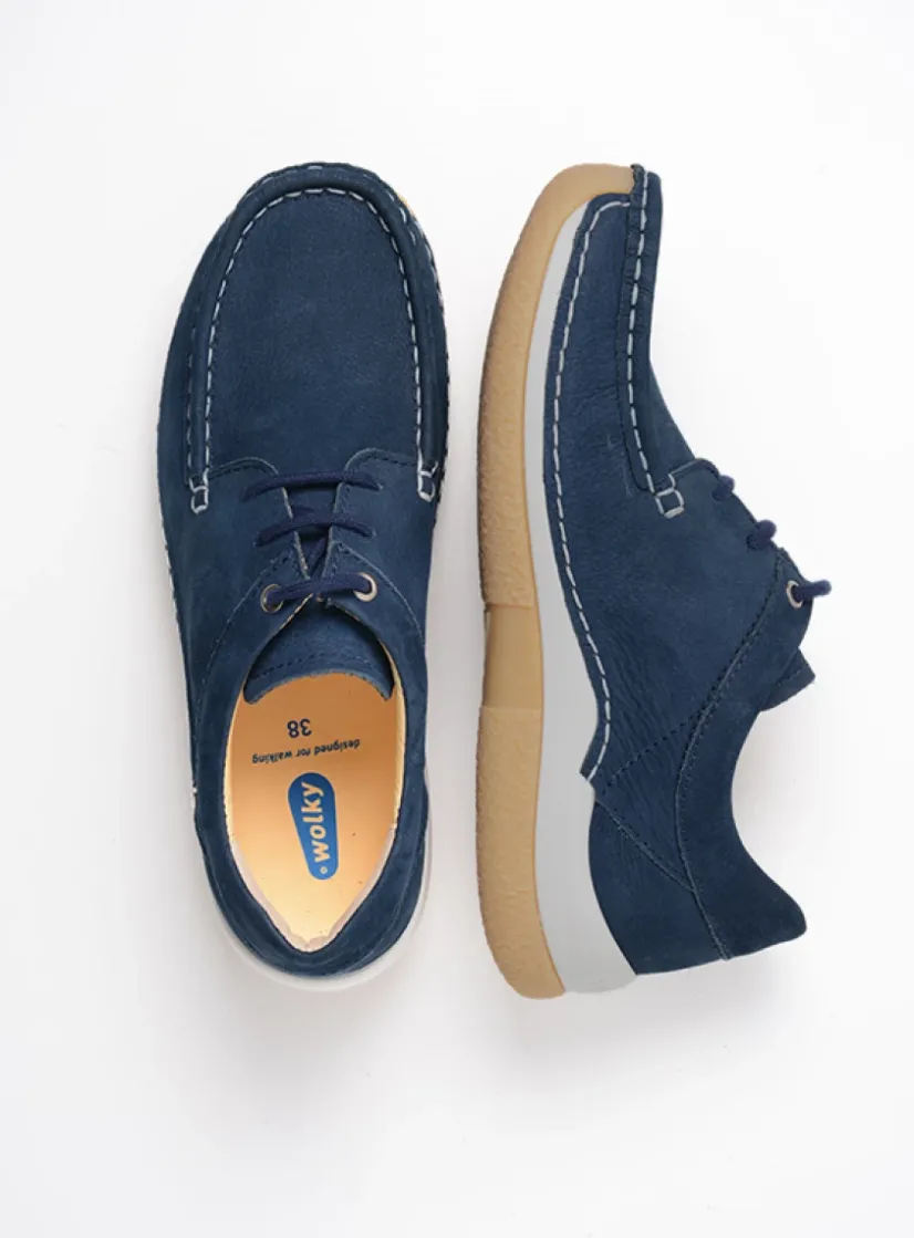 Wolky Celebration - denim nubuck<DAMES Lage Veterschoenen|Sneakers