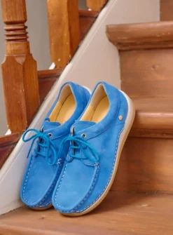 Wolky Celebration - hemelsblauw nubuck<DAMES Lage Veterschoenen|Sneakers