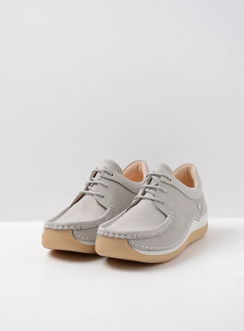 Wolky Celebration - lichtgrijs nubuck<DAMES Lage Veterschoenen|Sneakers