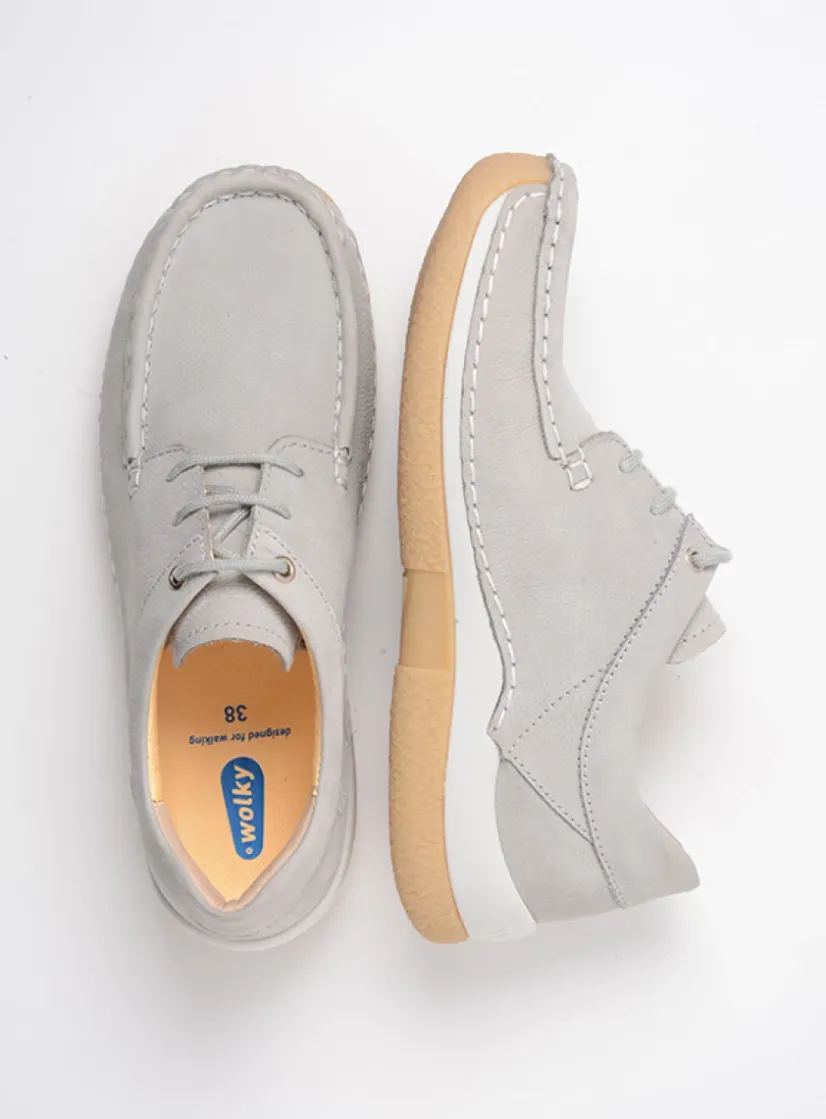 Wolky Celebration - lichtgrijs nubuck<DAMES Lage Veterschoenen|Sneakers