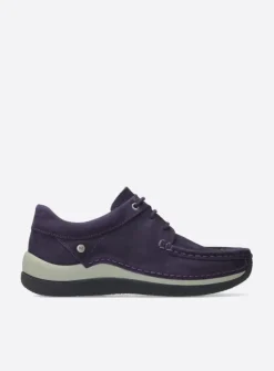 Wolky Celebration - paars nubuck<DAMES Lage Veterschoenen|Sneakers