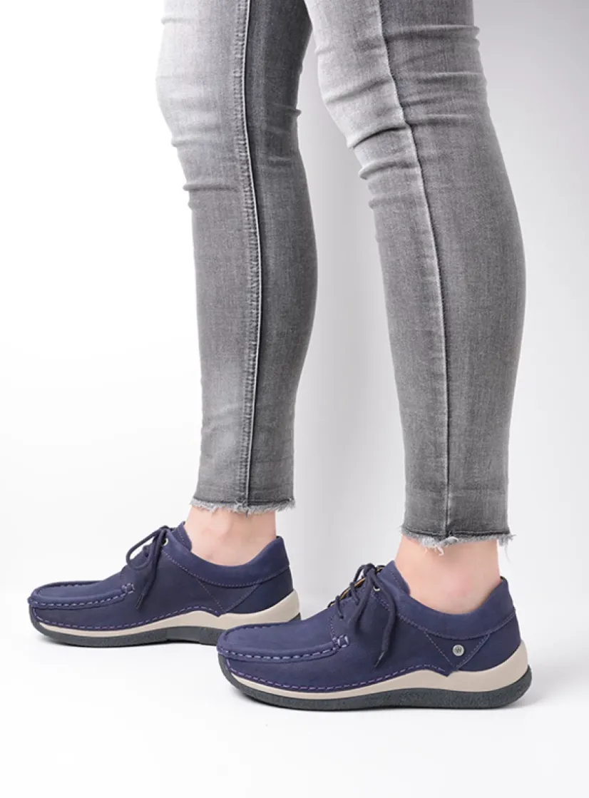 Wolky Celebration - paars nubuck<DAMES Lage Veterschoenen|Sneakers