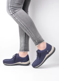 Wolky Celebration - paars nubuck<DAMES Lage Veterschoenen|Sneakers