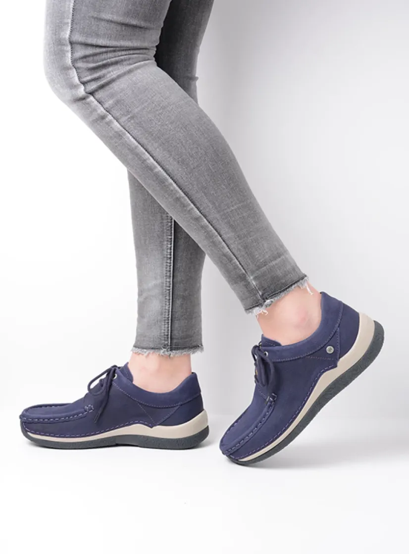Wolky Celebration - paars nubuck<DAMES Lage Veterschoenen|Sneakers