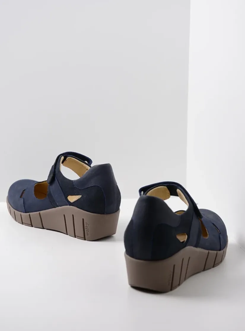 Wolky Charlotte - blauw zomer nubuck<DAMES Bandschoenen