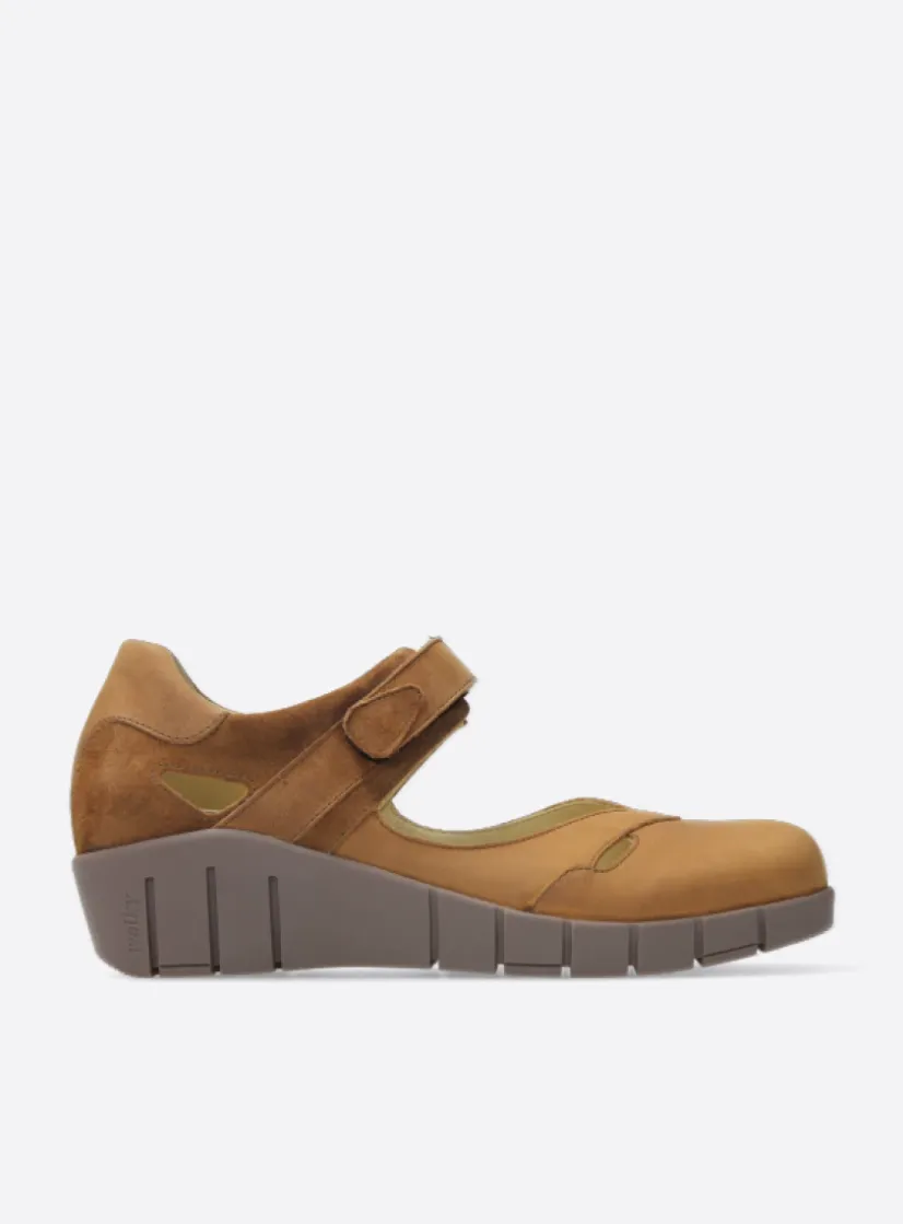 Wolky Charlotte - middenbruin nubuck<DAMES Bandschoenen