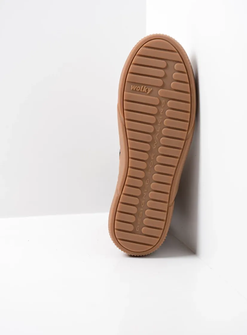 Wolky Check - cognac nubuck<DAMES Hoge Veterschoenen|Veterlaarzen